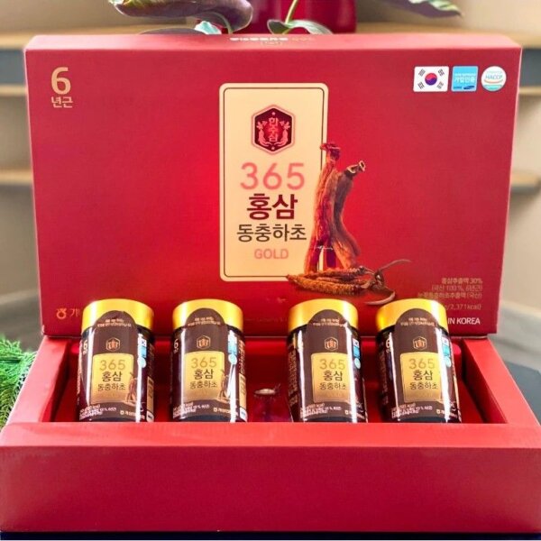 Cao Hồng Sâm đông trùng hạ thảo 365 Hàn Quốc 4 lọ - Ảnh 2