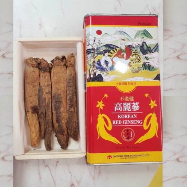 Hồng Sâm khô hộp thiếc 75g Daedong Hàn Quốc - Ảnh 3