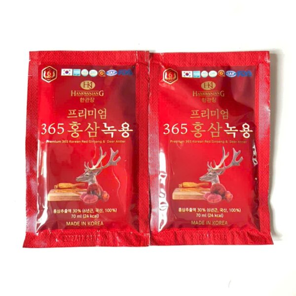 Nước hồng sâm nhung hươu 365 Hàn Quốc 20 gói x 70ml - Ảnh 3