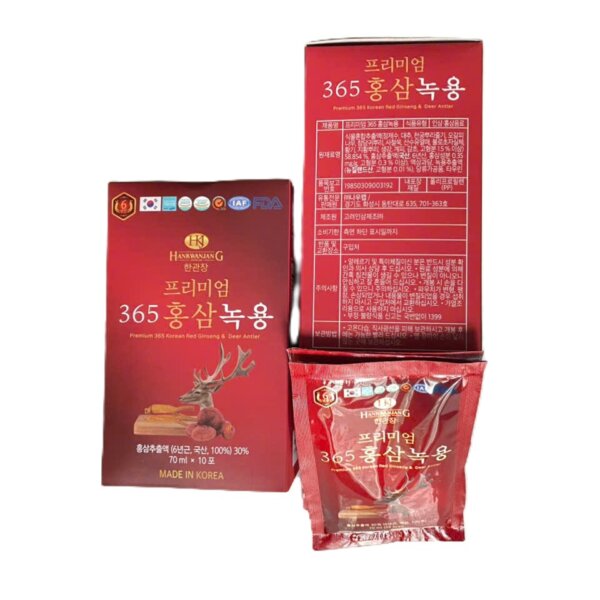 Nước hồng sâm nhung hươu 365 Hàn Quốc 20 gói x 70ml - Ảnh 7