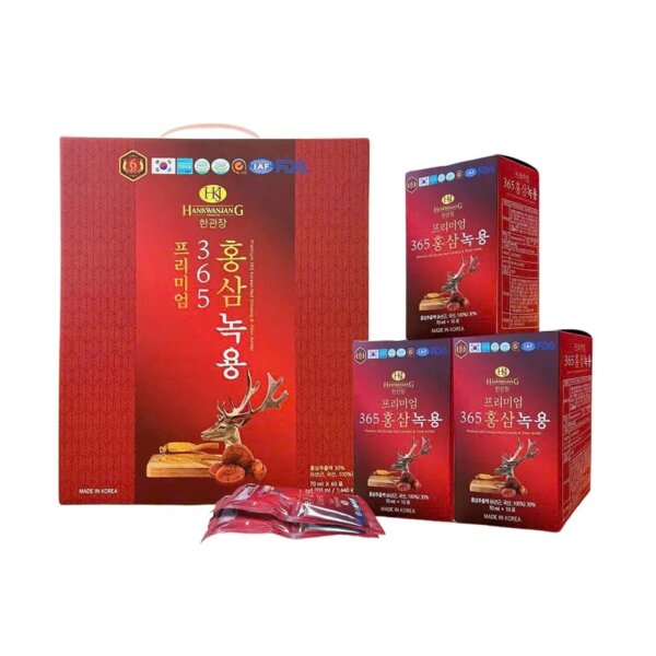 Nước hồng sâm nhung hươu 365 Hàn Quốc 20 gói x 70ml - Ảnh 2