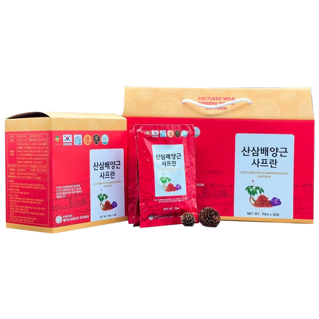 Nước Hồng Sâm Hoa Nghệ Tây Saffron Hàn Quốc 20 Gói x 70ml - Ảnh 2